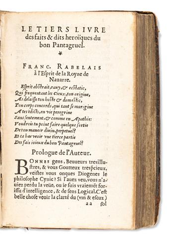 Rabelais, François (c. 1494-1553) Les Oeuvres.